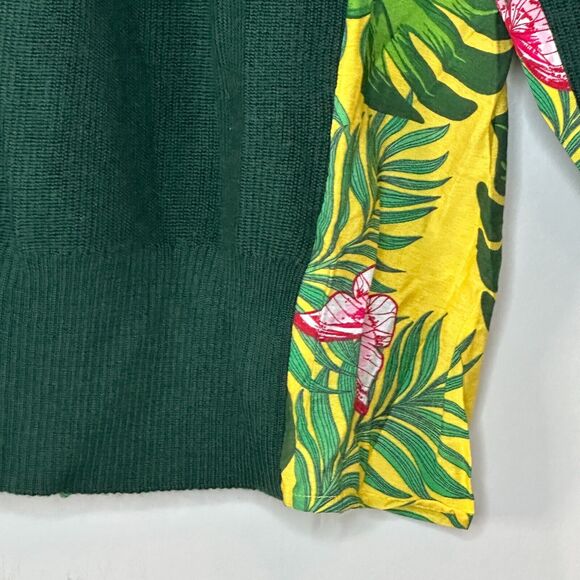 Sandrine Rose Tropical Wool Mixed Media Hawaiian Sweater Oversized Women XS NWT - Picture 5 of 11